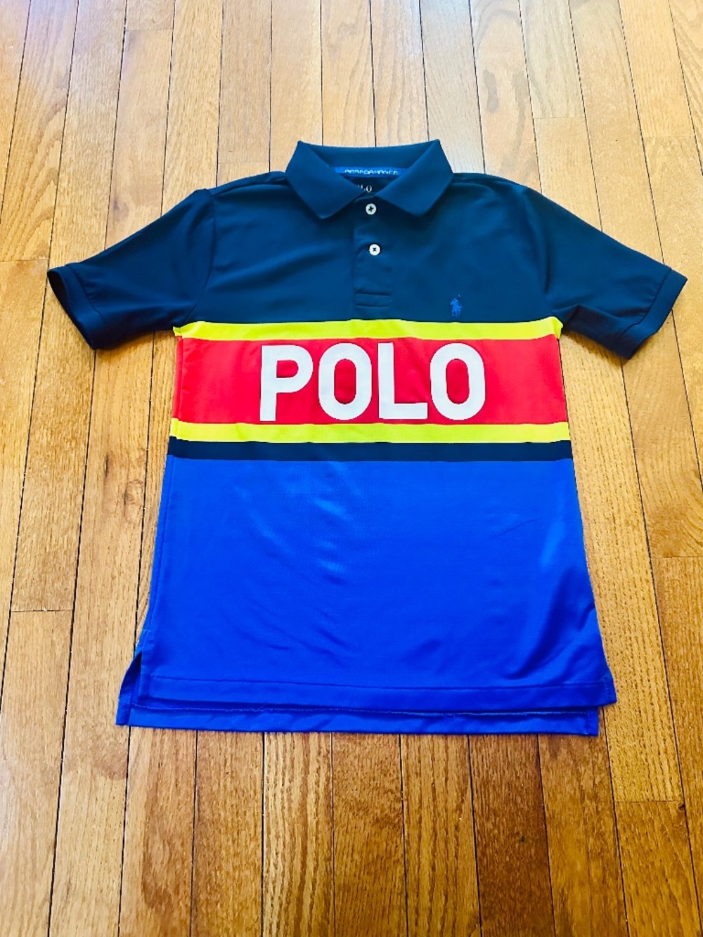 Polo Ralph Lauren Boys Performance Polo Shirt Multicolor Short Sleeve Size 8